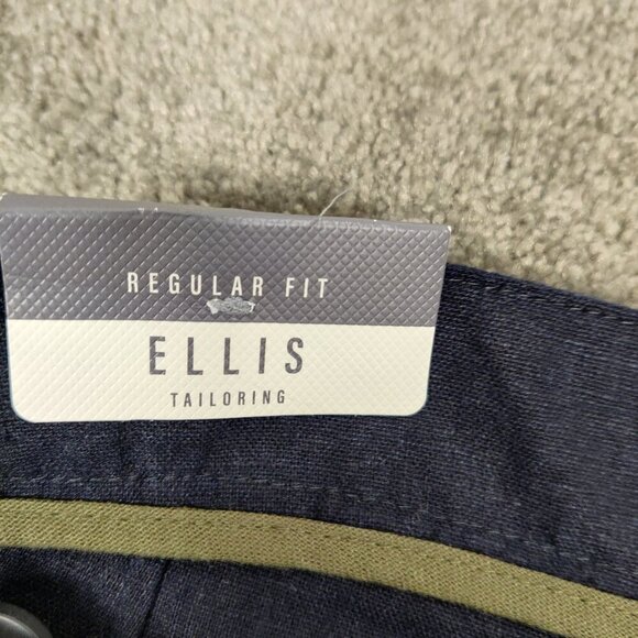 NEW Scott Ellis Men's Cargo Shorts Size 34 R Aaron Navy Linen Casual Lightweight - Picture 5 of 11